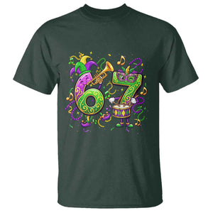 67 Mardi Gras Meme T Shirt Funny Six Seven Carnival Party TS14 Dark Forest Green Print Your Wear