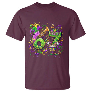 67 Mardi Gras Meme T Shirt Funny Six Seven Carnival Party TS14 Maroon Print Your Wear