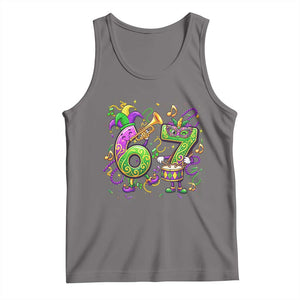 67 Mardi Gras Meme Tank Top Funny Six Seven Carnival Party TS14 Deep Heather Print Your Wear