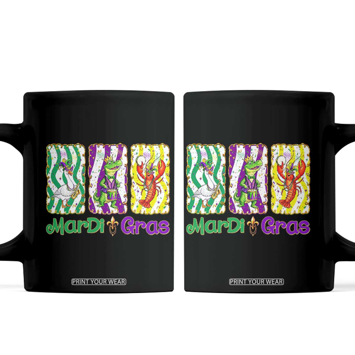 Funny Mardi Gras Animal Coffee Mug Alligator Crawfish Goose New Orleans Louisiana TS14 Black Print Your Wear