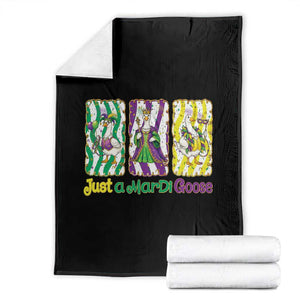 Mardi Gras Goose Throw Blanket Just A Mardi Goose TS14 Black Print Your Wear
