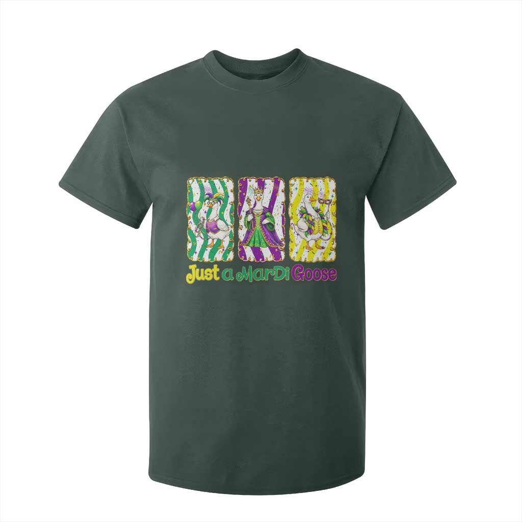 Mardi Gras Goose T Shirt For Kid Just A Mardi Goose TS14 Dark Forest Green Print Your Wear