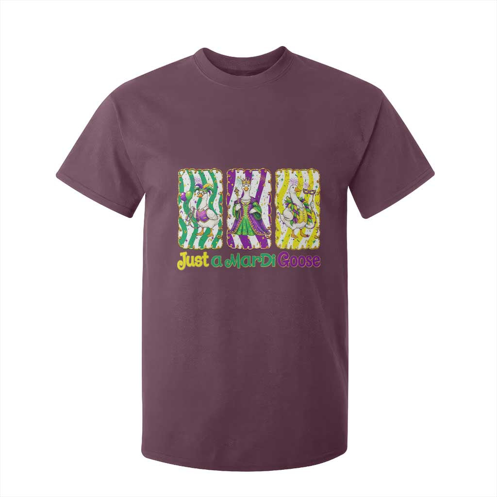 Mardi Gras Goose T Shirt For Kid Just A Mardi Goose TS14 Maroon Print Your Wear
