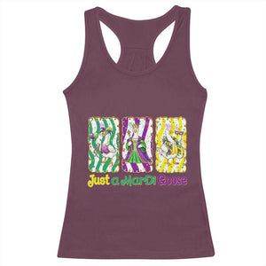 Mardi Gras Goose Racerback Tank Top Just A Mardi Goose TS14 Maroon Print Your Wear