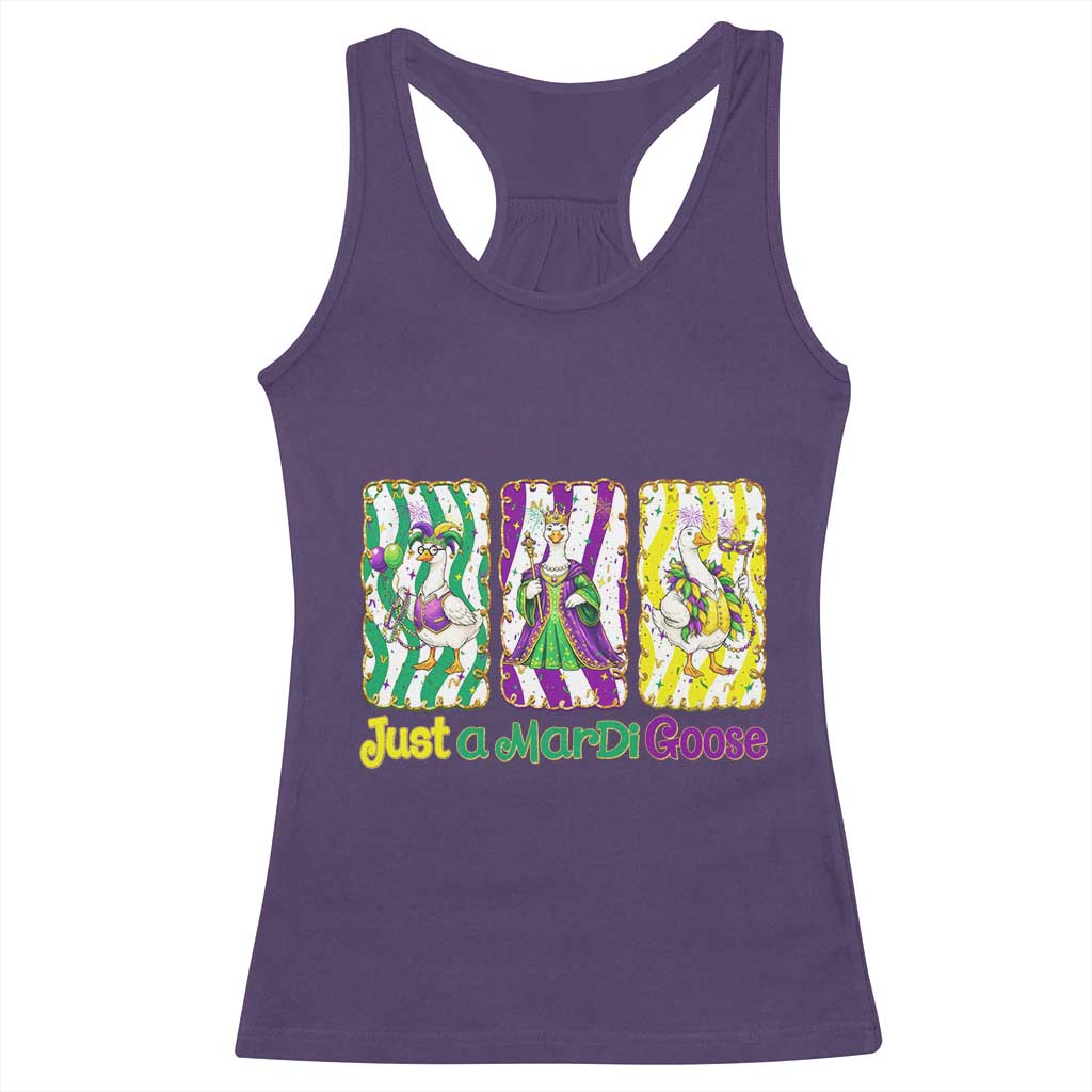 Mardi Gras Goose Racerback Tank Top Just A Mardi Goose TS14 Purple Print Your Wear