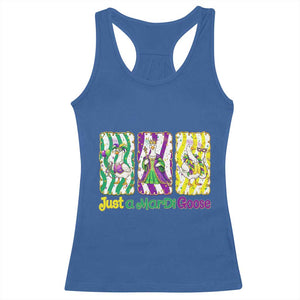 Mardi Gras Goose Racerback Tank Top Just A Mardi Goose TS14 Royal Blue Print Your Wear