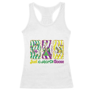 Mardi Gras Goose Racerback Tank Top Just A Mardi Goose TS14 White Print Your Wear