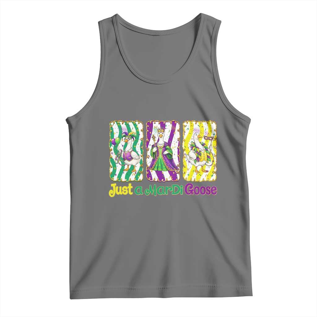 Mardi Gras Goose Tank Top Just A Mardi Goose TS14 Black Heather Print Your Wear