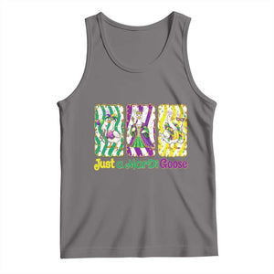 Mardi Gras Goose Tank Top Just A Mardi Goose TS14 Deep Heather Print Your Wear