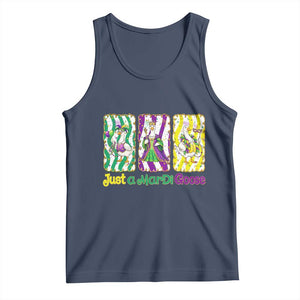 Mardi Gras Goose Tank Top Just A Mardi Goose TS14 Navy Print Your Wear