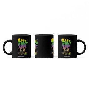 Mardi Gras Bigfoot Coffee Mug Sasquatch Forest Footprint Carnival Party TS14 Print Your Wear