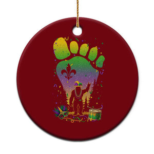 Mardi Gras Bigfoot Ceramic Ornament Sasquatch Forest Footprint Carnival Party TS14 1pc Red Print Your Wear