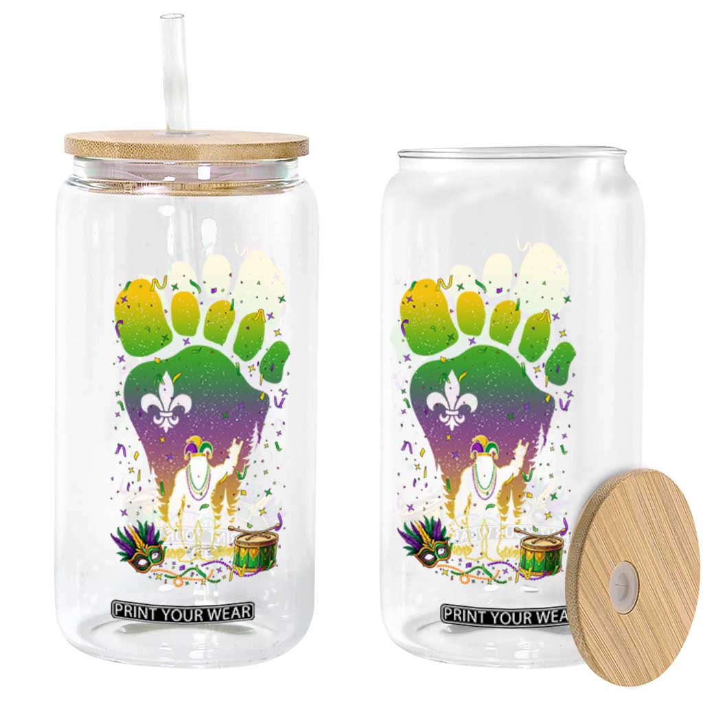 Mardi Gras Bigfoot Glass Can Sasquatch Forest Footprint Carnival Party TS14 Print Your Wear