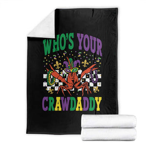 Mardi Gras Crawfish Throw Blanket Who Is Your Crawdaddy TS14 Black Print Your Wear
