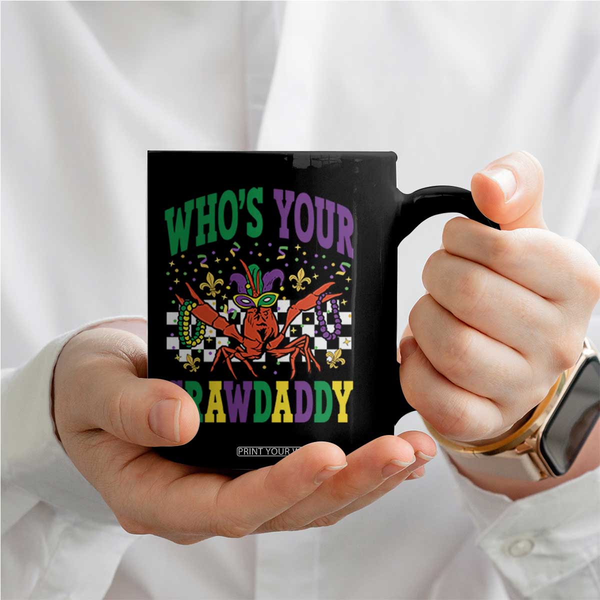 Mardi Gras Crawfish Coffee Mug Who Is Your Crawdaddy TS14 Print Your Wear