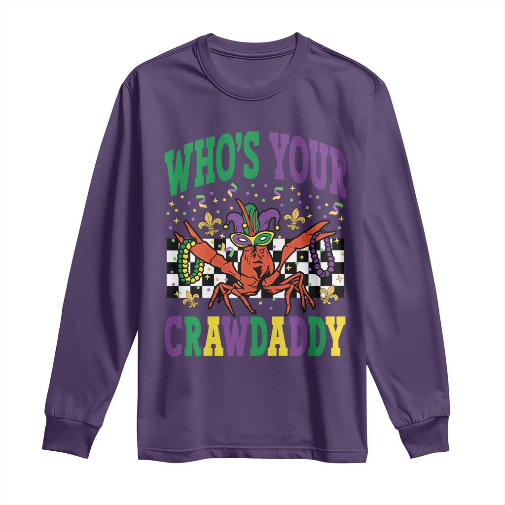 Mardi Gras Crawfish Long Sleeve Shirt Who Is Your Crawdaddy TS14 Purple Print Your Wear