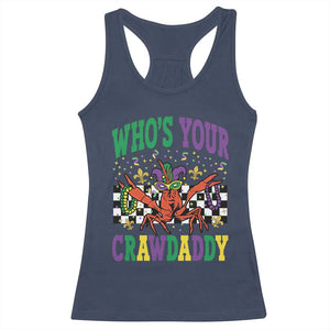 Mardi Gras Crawfish Racerback Tank Top Who Is Your Crawdaddy TS14 Navy Print Your Wear