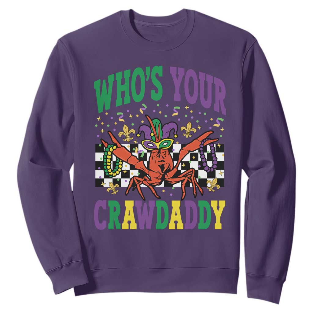 Mardi Gras Crawfish Sweatshirt Who Is Your Crawdaddy TS14 Purple Print Your Wear