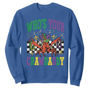 Mardi Gras Crawfish Sweatshirt Who Is Your Crawdaddy TS14 Royal Blue Print Your Wear
