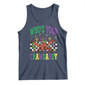 Mardi Gras Crawfish Tank Top Who Is Your Crawdaddy TS14 Navy Print Your Wear
