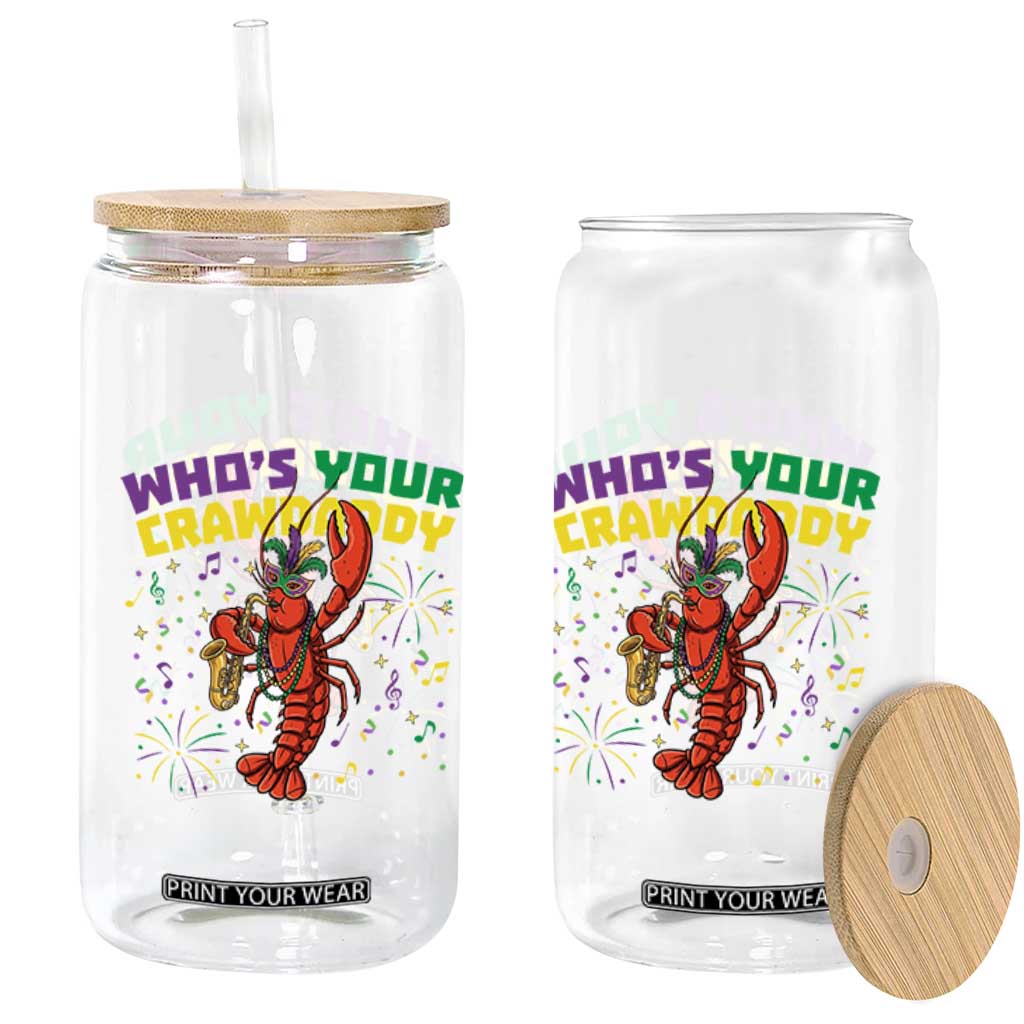 Mardi Gras Crawfish Glass Can Who Is Your Crawdaddy Carnival Party TS14 Print Your Wear