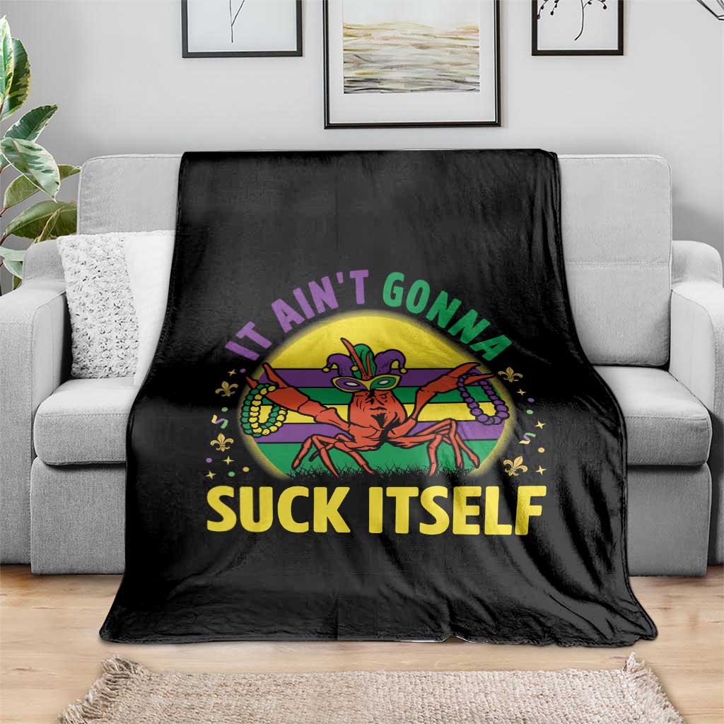 Mardi Gras Crawfish Throw Blanket It Ain't Gonna Suck Itself TS14 Print Your Wear