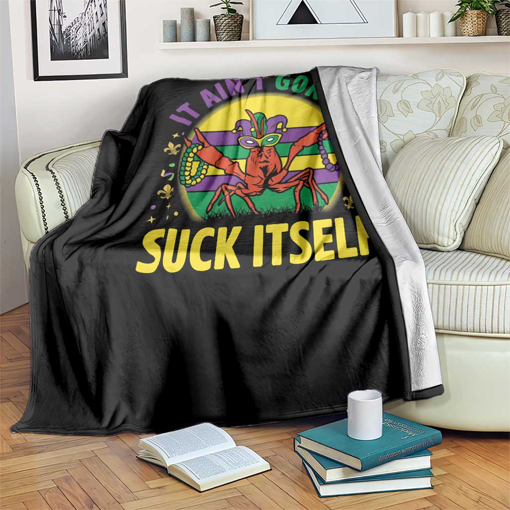 Mardi Gras Crawfish Throw Blanket It Ain't Gonna Suck Itself TS14 Print Your Wear