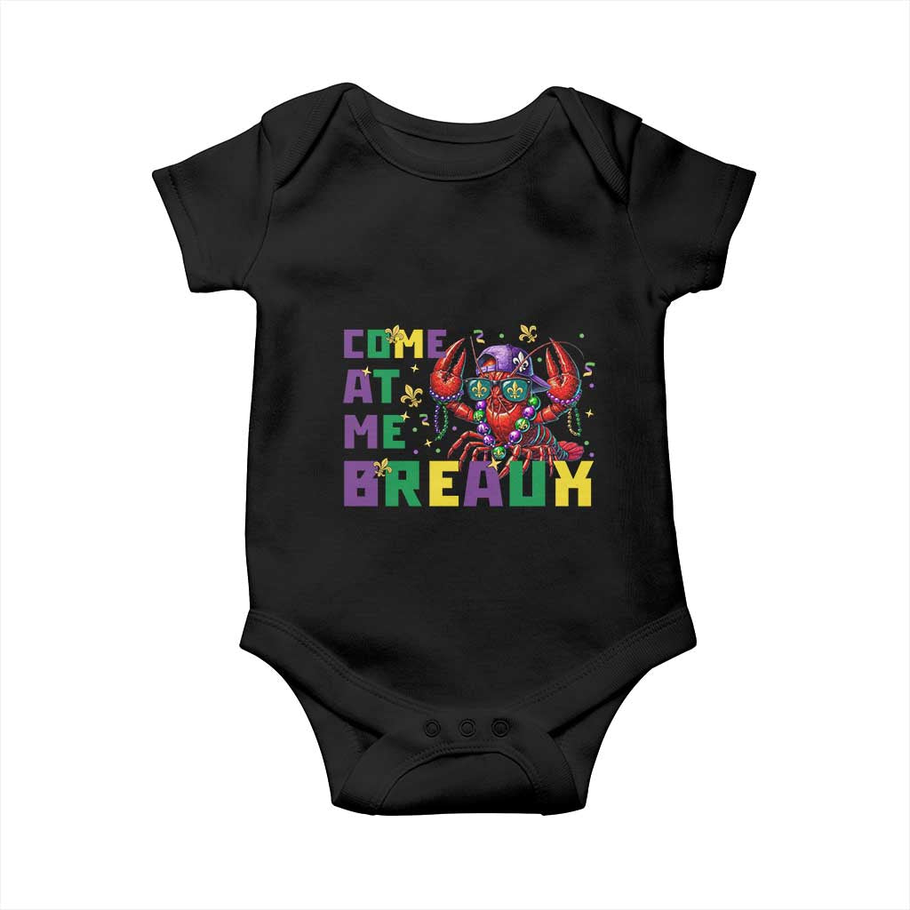 Mardi Gras Crawfish Baby Onesie Come At Me Breaux TS14 Black Print Your Wear