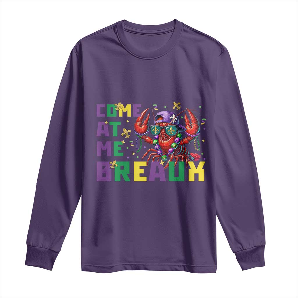 Mardi Gras Crawfish Long Sleeve Shirt Come At Me Breaux TS14 Purple Print Your Wear