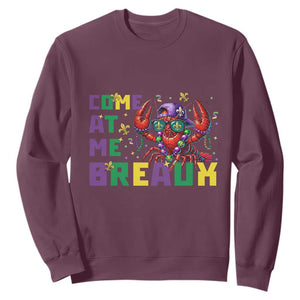 Mardi Gras Crawfish Sweatshirt Come At Me Breaux TS14 Maroon Print Your Wear