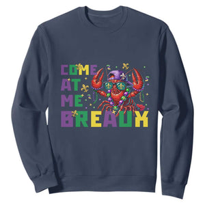 Mardi Gras Crawfish Sweatshirt Come At Me Breaux TS14 Navy Print Your Wear