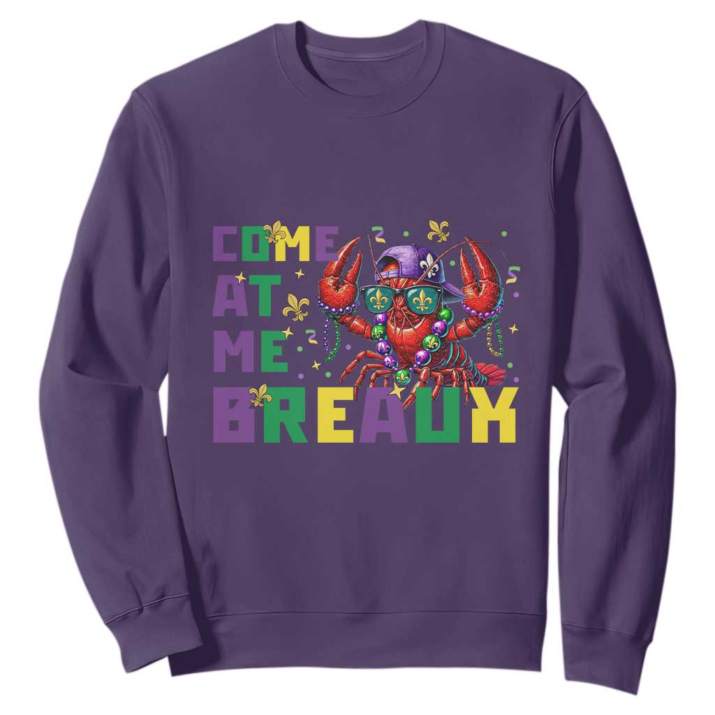 Mardi Gras Crawfish Sweatshirt Come At Me Breaux TS14 Purple Print Your Wear