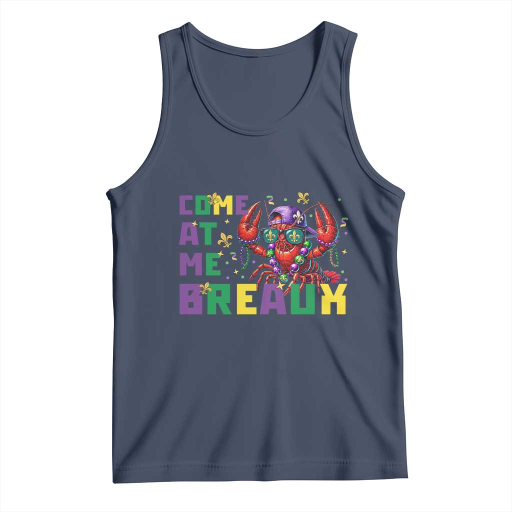 Mardi Gras Crawfish Tank Top Come At Me Breaux TS14 Navy Print Your Wear