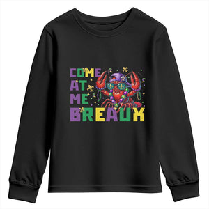 Mardi Gras Crawfish Youth Sweatshirt Come At Me Breaux TS14 Black Print Your Wear