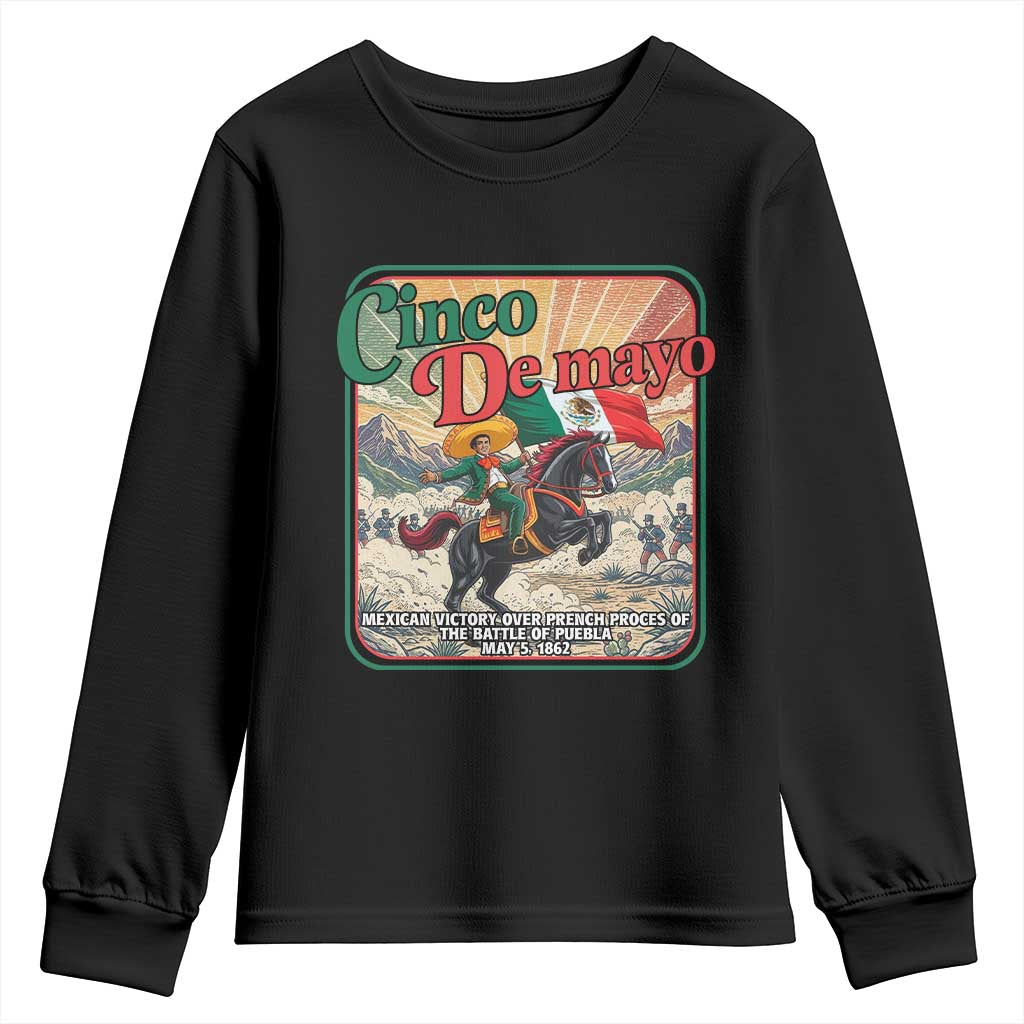 Cinco de Mayo Battle of Puebla Youth Sweatshirt Mexican Victory History 1862 TS14 Black Print Your Wear