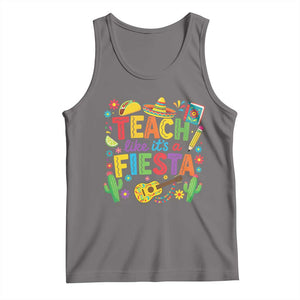 Cinco De Mayo Teacher Tank Top Teach Like Its A Fiesta TS14 Deep Heather Print Your Wear