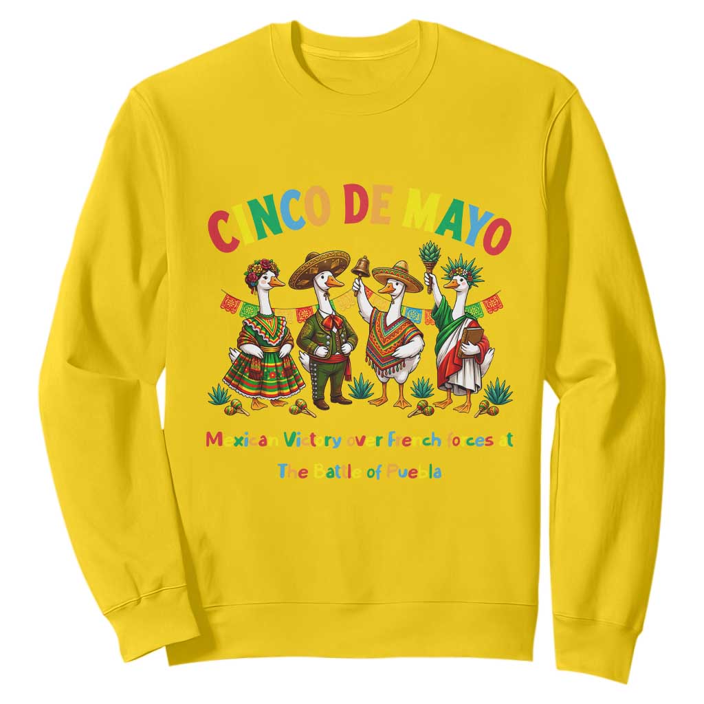 Cinco de Mayo Mexican Victory Sweatshirt Silly Goose Festive Heritage Puebla Battle 1862 TS14 Daisy Print Your Wear