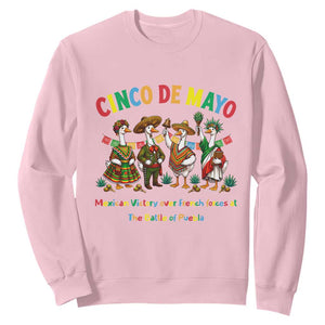 Cinco de Mayo Mexican Victory Sweatshirt Silly Goose Festive Heritage Puebla Battle 1862 TS14 Light Pink Print Your Wear
