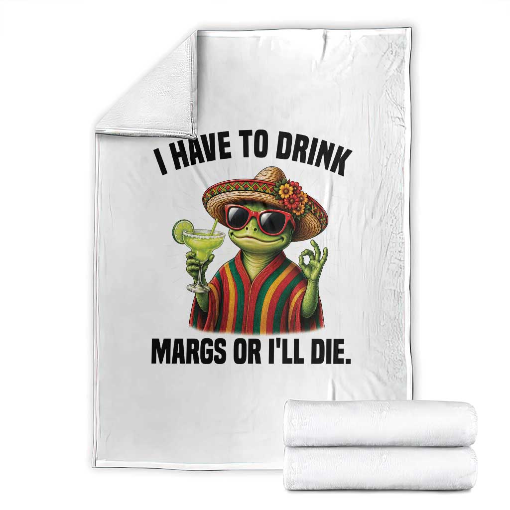 Cinco De Drinko Margarita Throw Blanket Funny Drinking Lizard Cinco De Mayo Fiesta TS14 White Print Your Wear