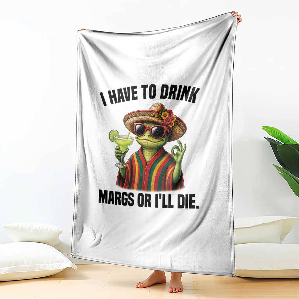 Cinco De Drinko Margarita Throw Blanket Funny Drinking Lizard Cinco De Mayo Fiesta TS14 Print Your Wear