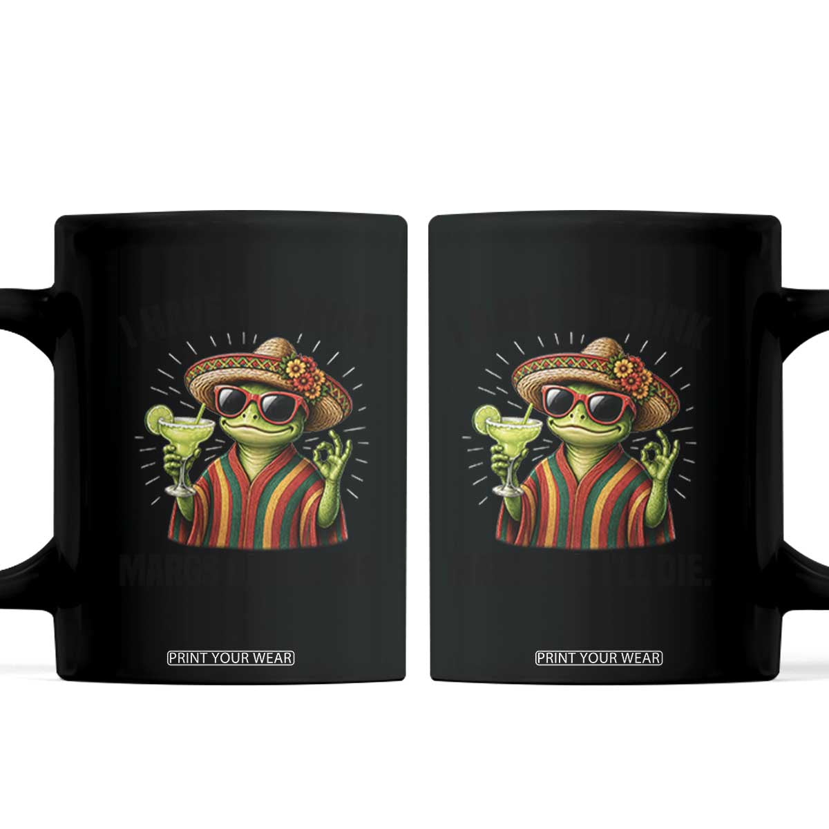 Cinco De Drinko Margarita Coffee Mug Funny Drinking Lizard Cinco De Mayo Fiesta TS14 Black Print Your Wear