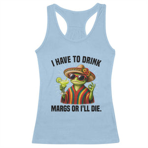 Cinco De Drinko Margarita Racerback Tank Top Funny Drinking Lizard Cinco De Mayo Fiesta TS14 Light Blue Print Your Wear