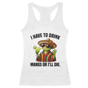 Cinco De Drinko Margarita Racerback Tank Top Funny Drinking Lizard Cinco De Mayo Fiesta TS14 White Print Your Wear