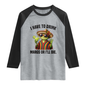 Cinco De Drinko Margarita Raglan Shirt Funny Drinking Lizard Cinco De Mayo Fiesta TS14 Heather Gray Black Print Your Wear