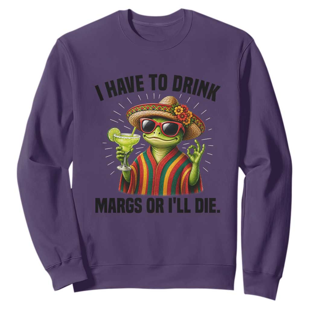 Cinco De Drinko Margarita Sweatshirt Funny Drinking Lizard Cinco De Mayo Fiesta TS14 Purple Print Your Wear