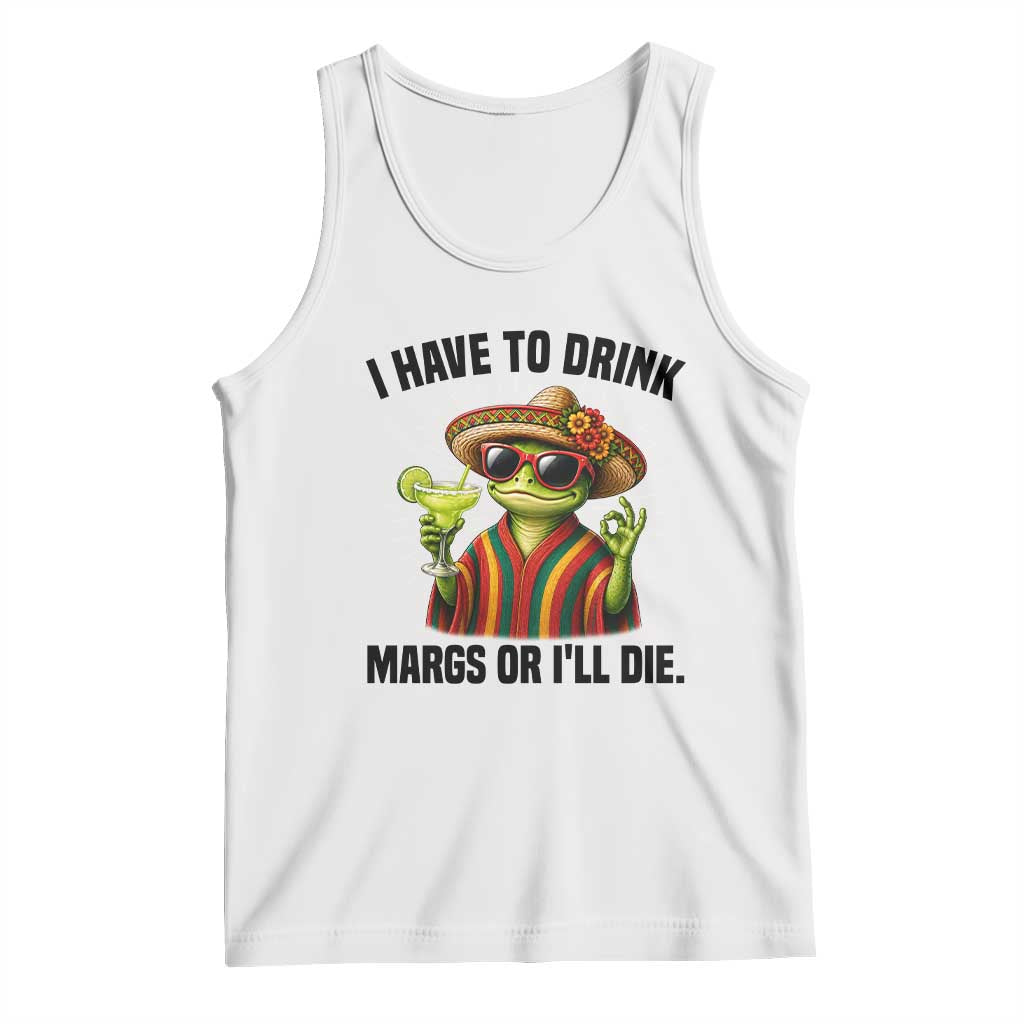 Cinco De Drinko Margarita Tank Top Funny Drinking Lizard Cinco De Mayo Fiesta TS14 White Print Your Wear