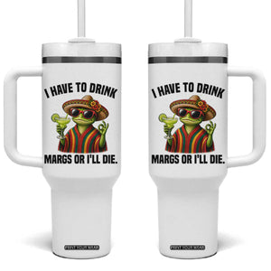 Cinco De Drinko Margarita Tumbler With Handle Funny Drinking Lizard Cinco De Mayo Fiesta TS14 One Size: 40 oz Black Print Your Wear