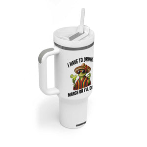 Cinco De Drinko Margarita Tumbler With Handle Funny Drinking Lizard Cinco De Mayo Fiesta TS14 Print Your Wear