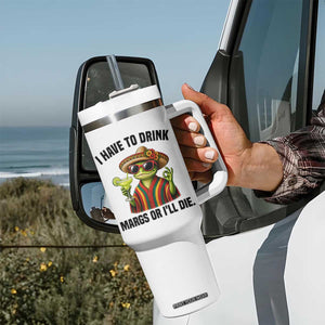 Cinco De Drinko Margarita Tumbler With Handle Funny Drinking Lizard Cinco De Mayo Fiesta TS14 Print Your Wear