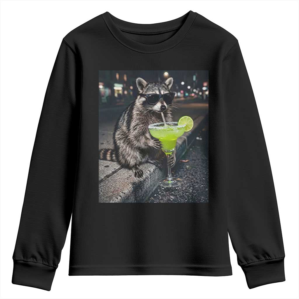 Margarita Cocktail Youth Sweatshirt Funny Raccoon Mexican Food Meme TS14 Black Print Your Wear